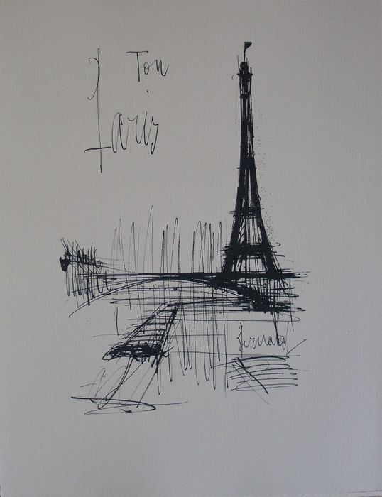 538x700 Bernard Buffet (After) - Tour Eiffel Sketch