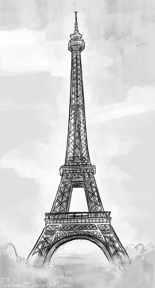 657x1217 Tour Eiffel Sketch By Sketchy Linez - Tour Eiffel Sketch