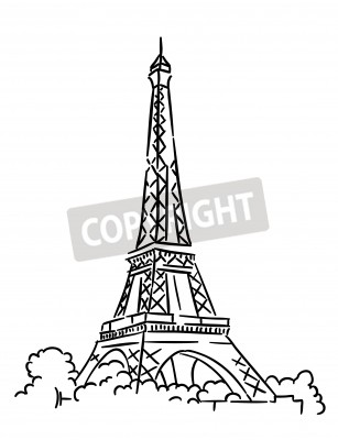 307x400 Tour Eiffel Paris, France. Sketch Illustration Vectorielle - Tour Eiffel Sketch