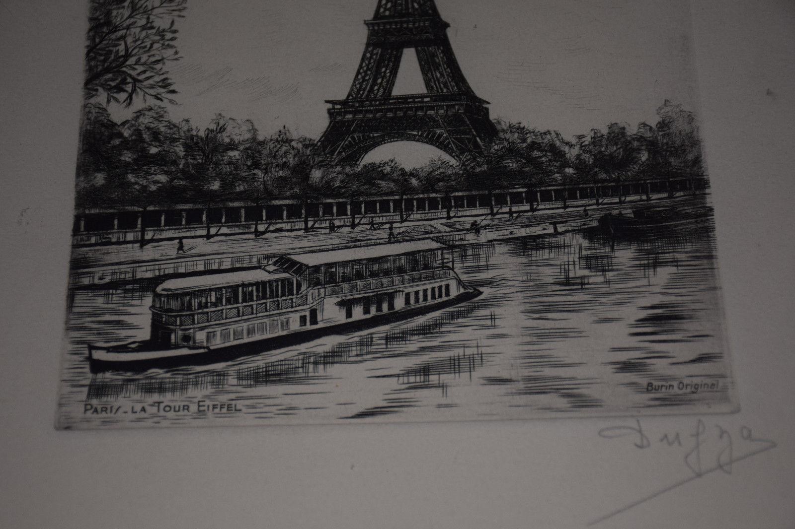 1600x1066 Dufza Burin Original Paris - Tour Eiffel Sketch