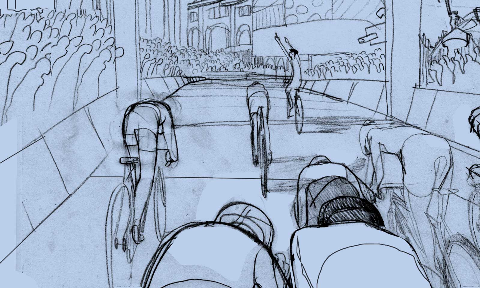 1600x960 Sketches From The Tour Peloton - Tour Sketch