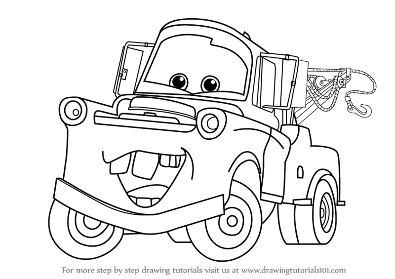 800x565 Learn How To Draw Tow Mater From Cars (Cars) Step By Step - Tow Mater Sketch