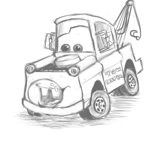 500x500 Mater Sketch By Sharkie19 - Tow Mater Sketch
