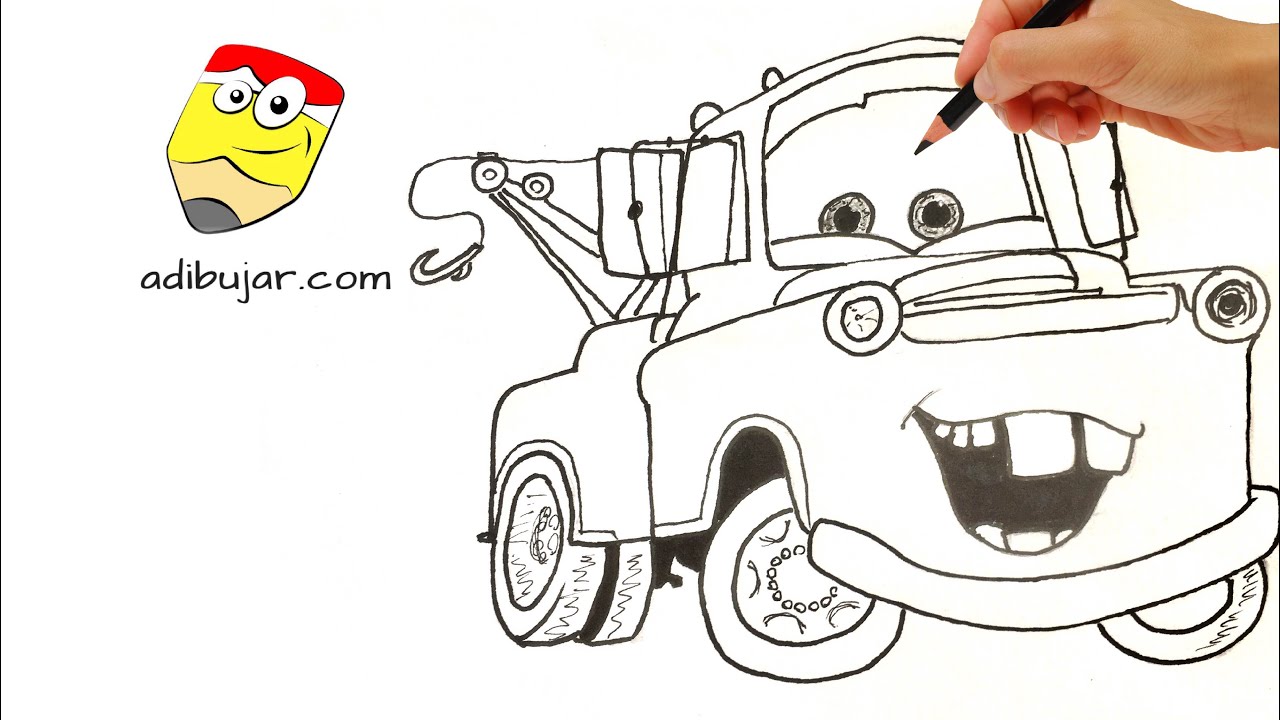 1280x720 Cars 3 Dibujar A Mate A Paso A Paso Dibujo - Tow Mater Sketch