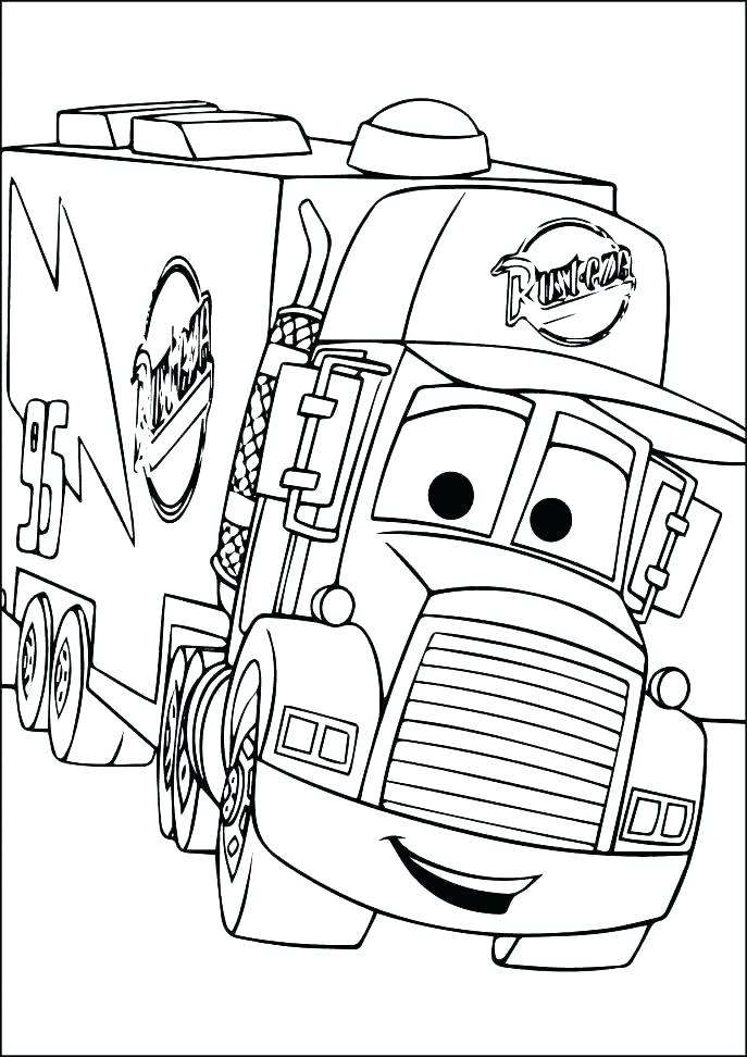 687x972 Mater Coloring - Tow Mater Sketch