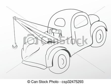 450x338 Oldschool Tow Truck. - Tow Truck Sketch