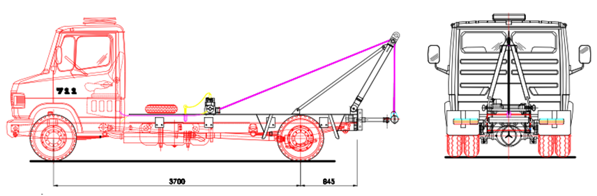 856x281 Tow Truck 711 Anammco - Tow Truck Sketch