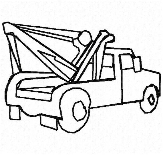 570x542 Tow Truck Embroidery Design Instant Download Etsy - Tow Truck Sketch
