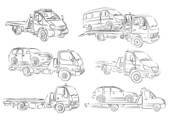 343x240 Tow Truck Sketch. - Tow Truck Sketch