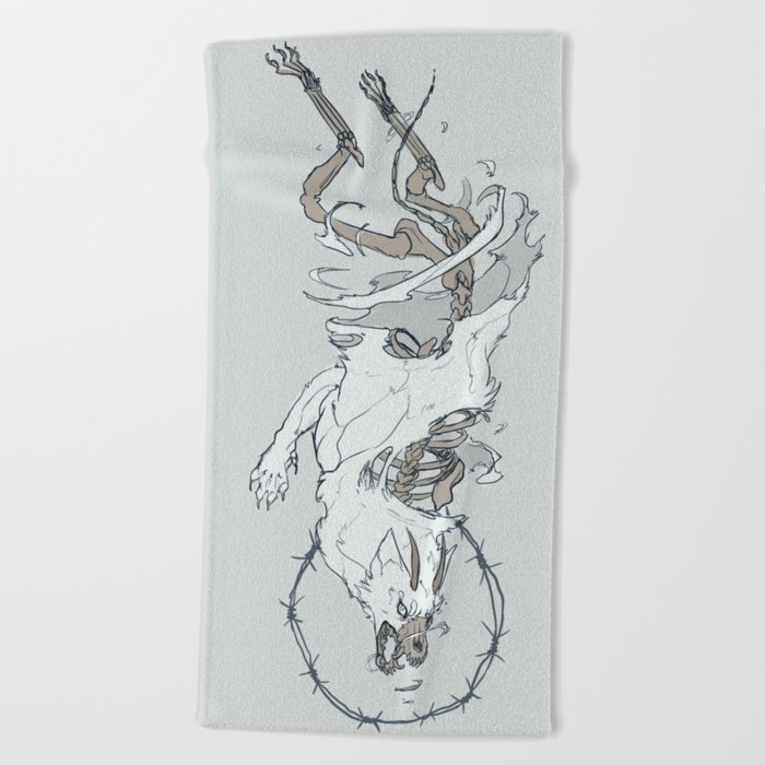 700x700 Wolf Tattoo Sketch.1 Beach Towel By Remarin Society6 - Towel Sketch
