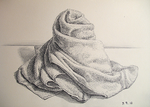 500x356 Cloth Study 2 - Towel Sketch