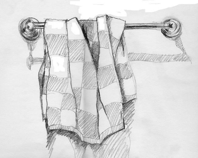 650x519 Drapery Study (Towel) - Towel Sketch