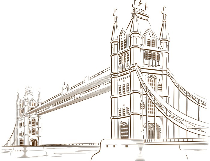 700x536 Sketch Of British Tourism Landmark - Tower Bridge Sketch