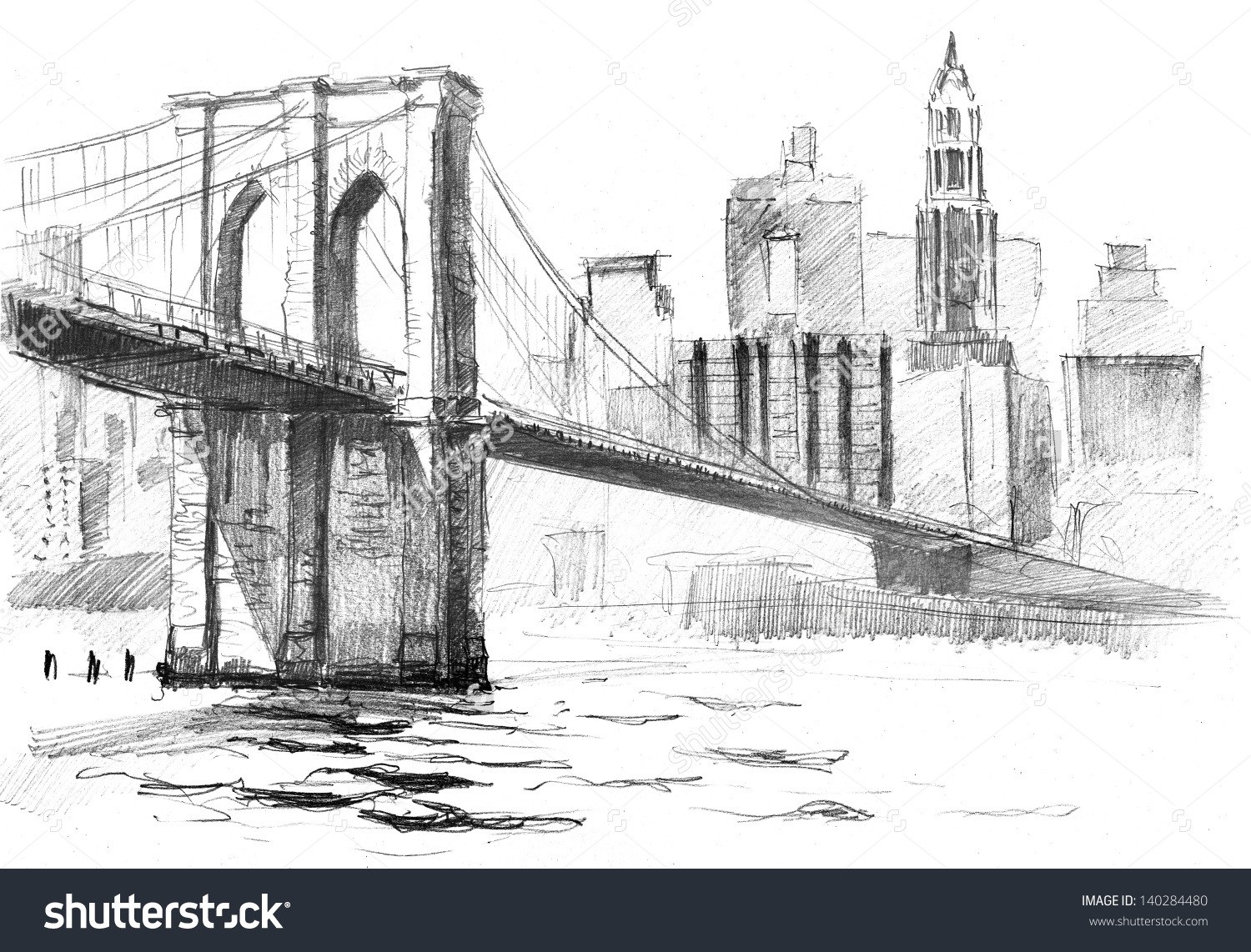1500x1142 Tower Bridge Clipart Pencil Sketch - Tower Bridge Sketch