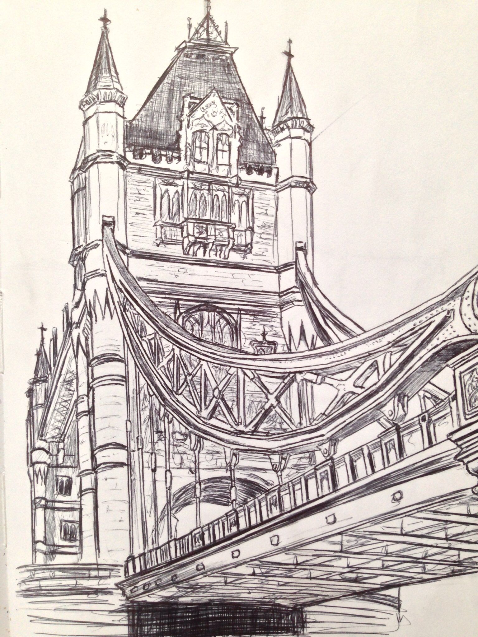 1536x2048 Tower Bridge Sketch Draw Drawings, Sketches And Art - Tower Bridge Sketch