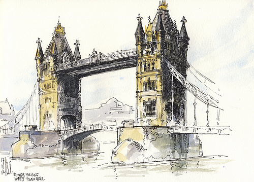 500x359 Urban Sketchers London Tower Bridge - Tower Bridge Sketch