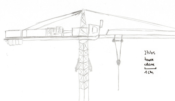 600x346 Five Minute Sketch 86 Tower Crane A Stream Of Milk - Tower Crane Sketch