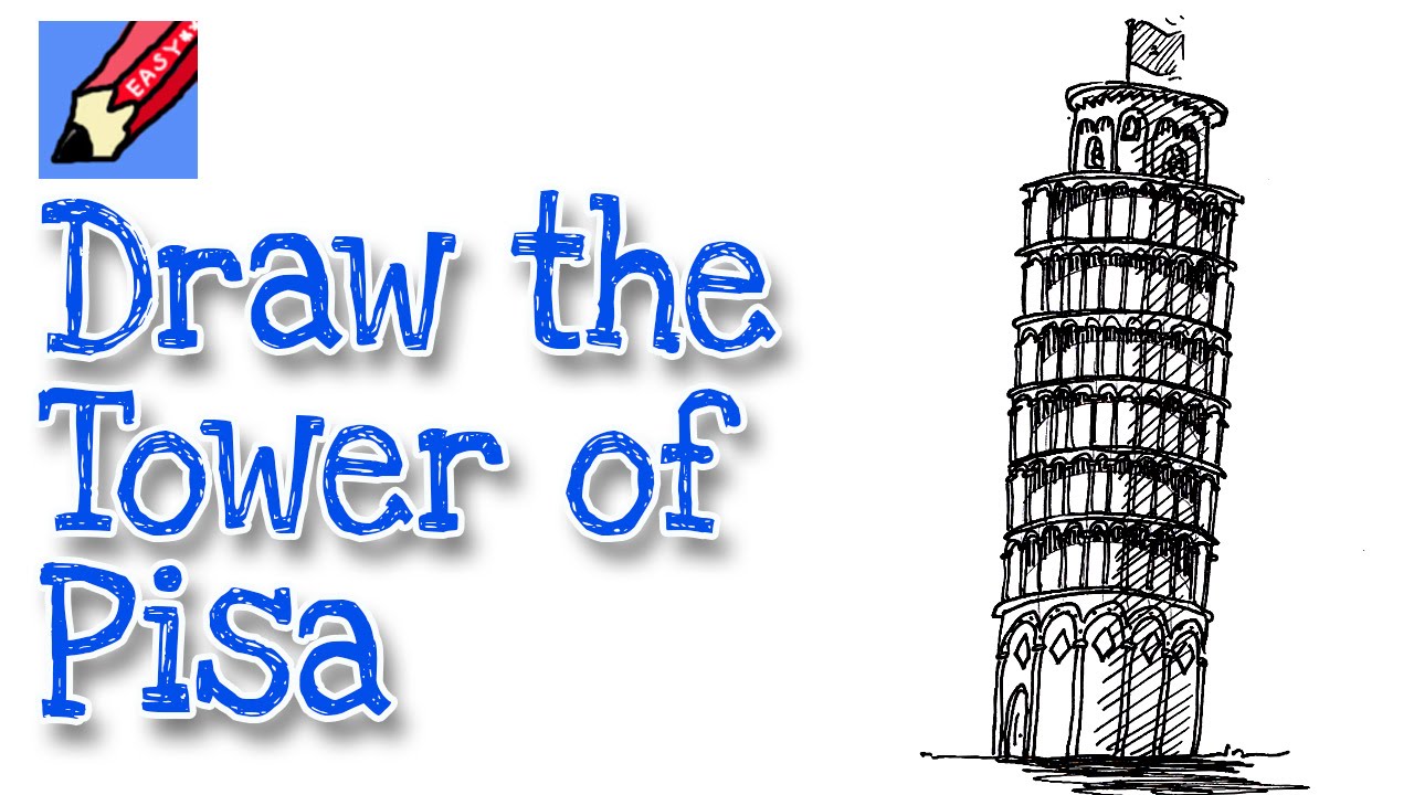 1280x720 How To Draw The Leaning Tower Of Pisa - Tower Of Pisa Sketch