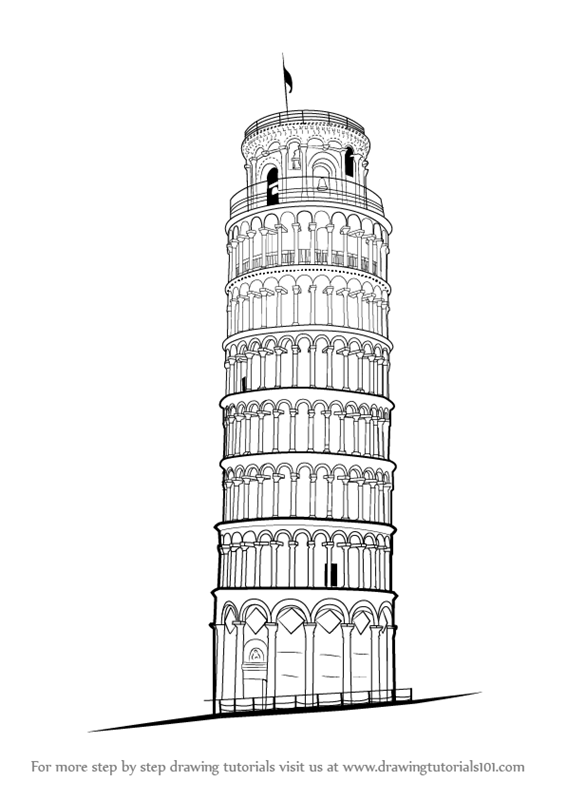 566x800 Learn How To Draw Leaning Tower Of Pisa (World Heritage Sites - Tower Of Pisa Sketch