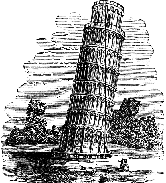 580x640 Tower Of Pisa Clipart Etc - Tower Of Pisa Sketch