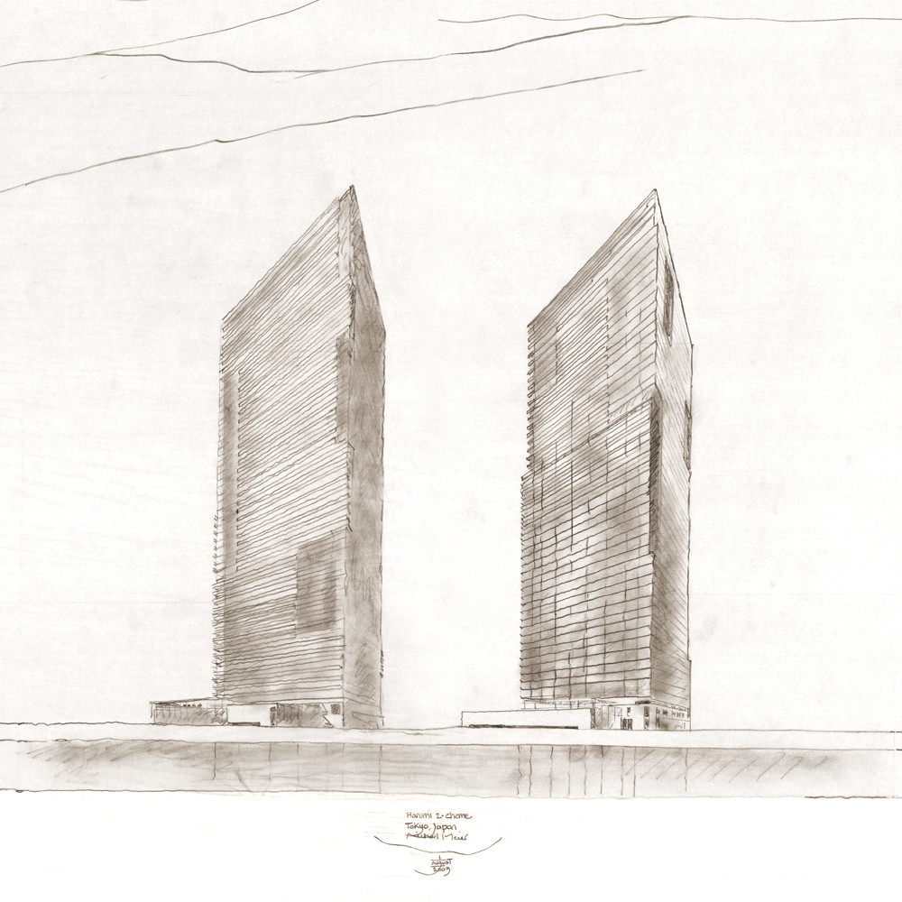 1000x1000 Gallery Of Harumi Residential Tower Richard Meier Amp Partners - Tower Sketch