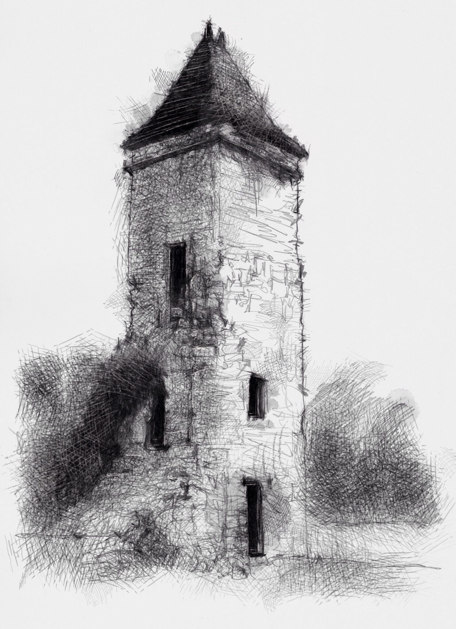 1486x2048 Old Tower Drawings Drawings, Sketches And Sketch A Day - Tower Sketch