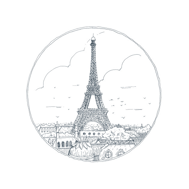 630x630 Paris Eiffel Tower Sketch - Tower Sketch