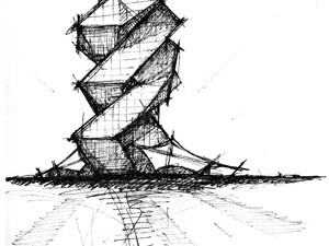 300x225 Douglas Oldham, Architecture And Design Tower Sketches - Tower Sketch