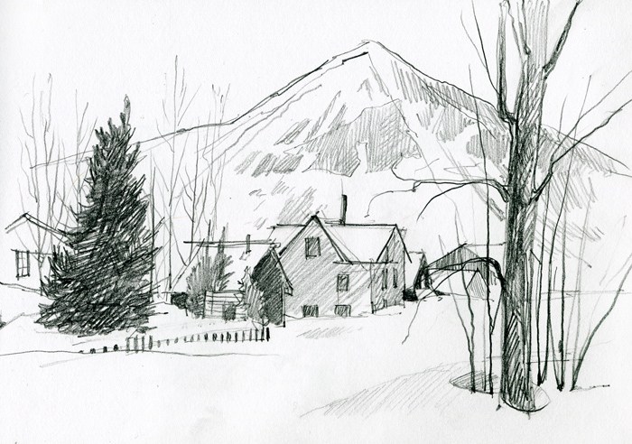 700x492 Jessica Lanan Illustration Pictures And Words Ski Town Sketches - Town Sketch