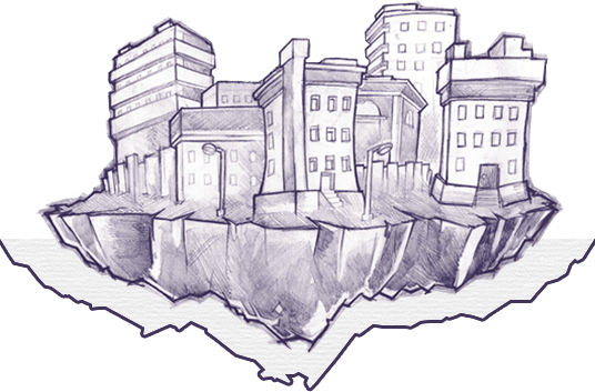 536x353 Test Town Sketch With Bg - Town Sketch