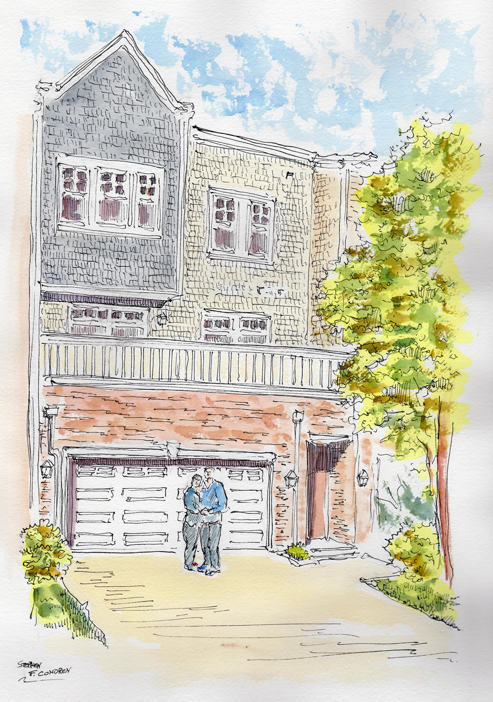 1000x1425 Pen Amp Ink House Portraits By Cityscape Artist Stephen F. Condren - Townhouse Sketch