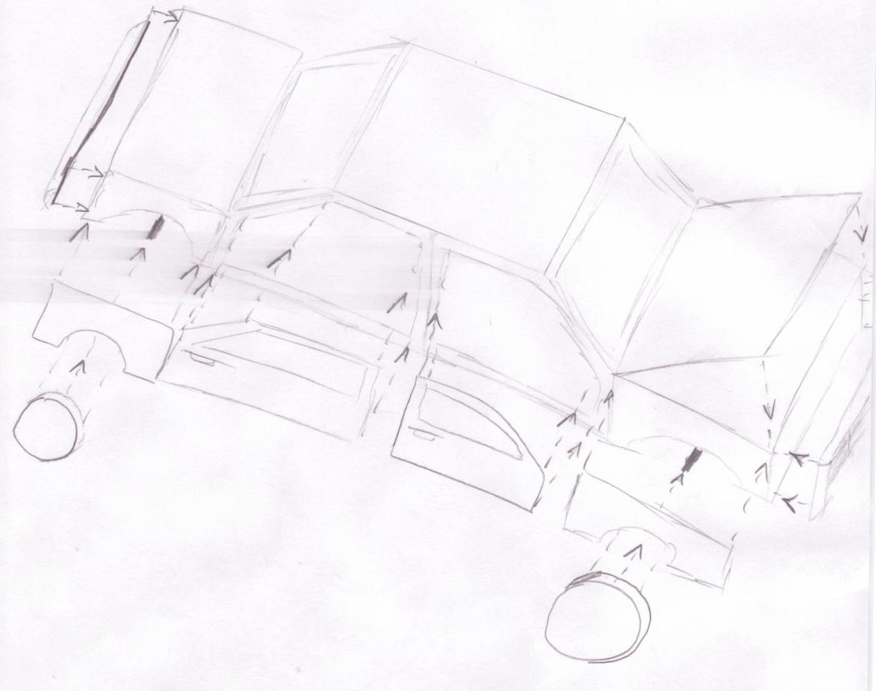 1261x995 Radio Controlled Destructible Car - Toy Car Sketch