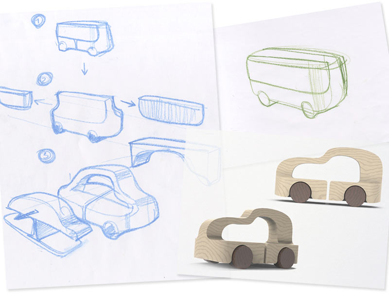 800x605 The Making Of The Mashinkus Wooden Toy Car - Toy Car Sketch