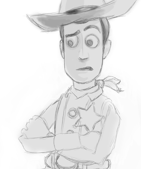 600x718 Painting Woody From Toy Story On Behance - Toy Story Woody Sketch