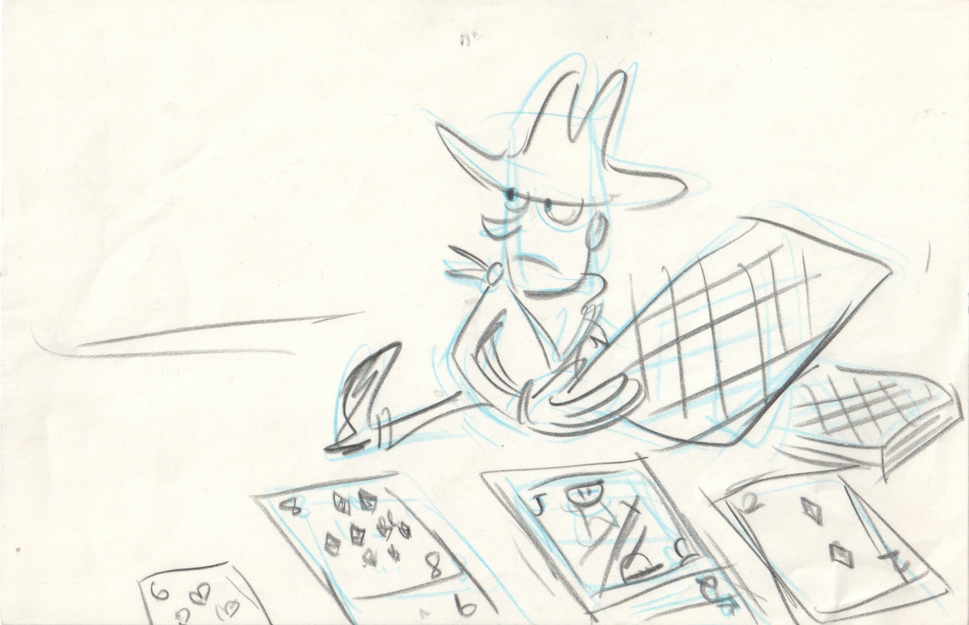 1937x1250 Toy Story Woody Playing Cards Original Movie Storyboard Panel - Toy Story Woody Sketch