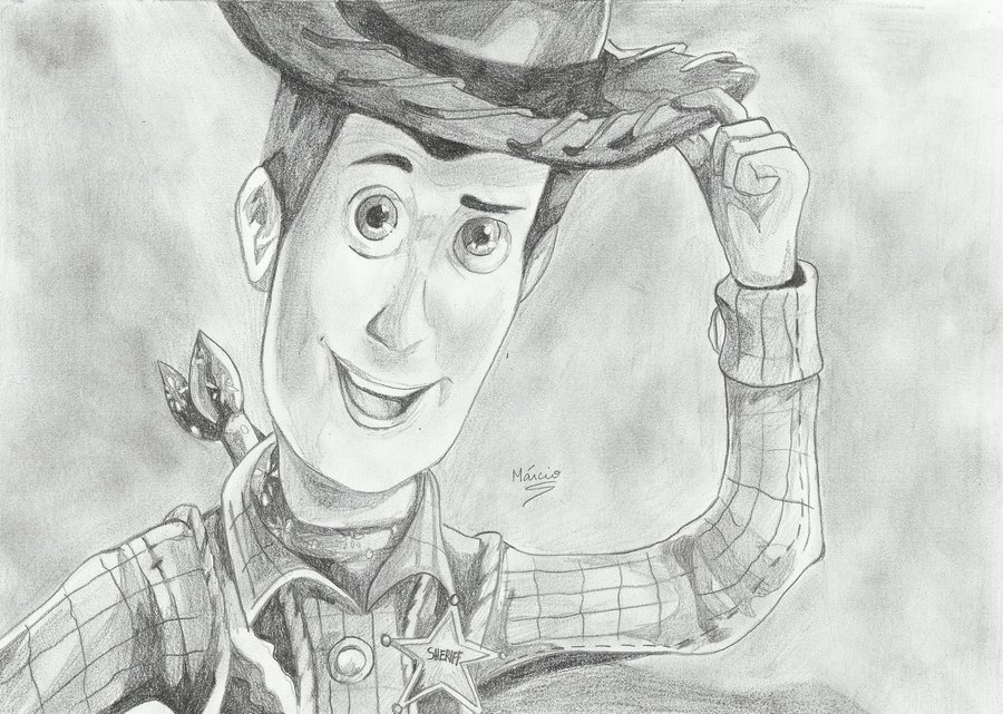 900x641 Woody - Toy Story Woody Sketch