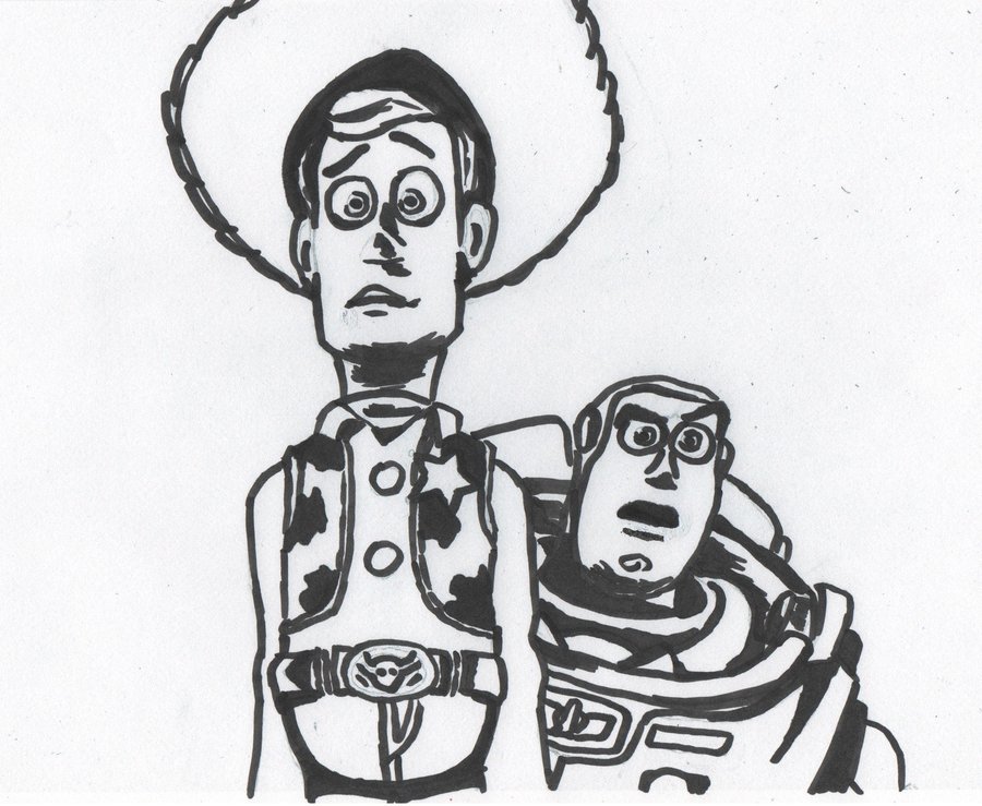 900x739 Woody And Buzz Toy Story By Rorschach Mentality - Toy Story Woody Sketch