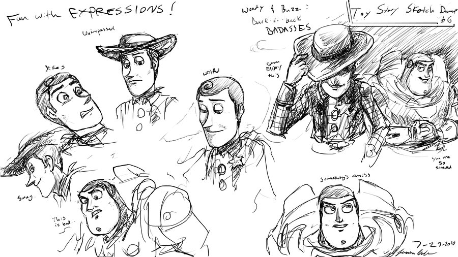 900x506 Buzz And Woody Sketch Dump 06 By Jeredulevenin - Toy Story Woody Sketch