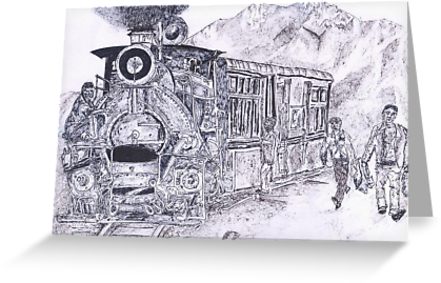 441x283 Toy Train Greeting Cards By Sharmabob Redbubble - Toy Train Sketch