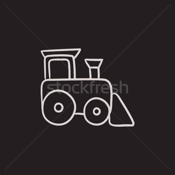 600x600 Toy Train Sketch Icon. Vector Illustration Andrei Krauchuk - Toy Train Sketch