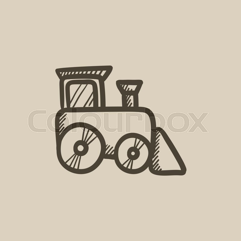 800x800 Toy Train Vector Sketch Icon Isolated On Background. Hand Drawn - Toy Train Sketch