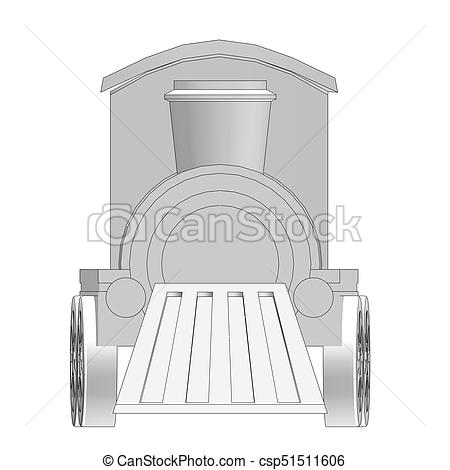 450x470 Toy Train With Black Outlines. Toy Railroad Piped Train With - Toy Train Sketch