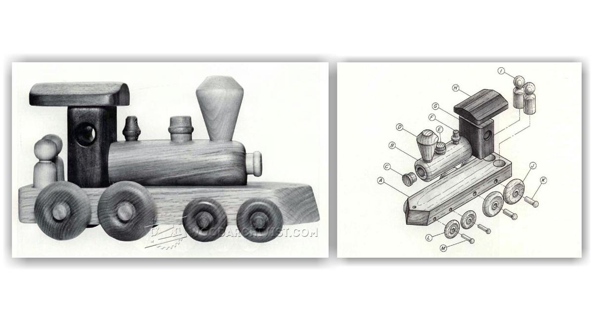 1200x628 Wooden Toy Train Plans Woodarchivist - Toy Train Sketch