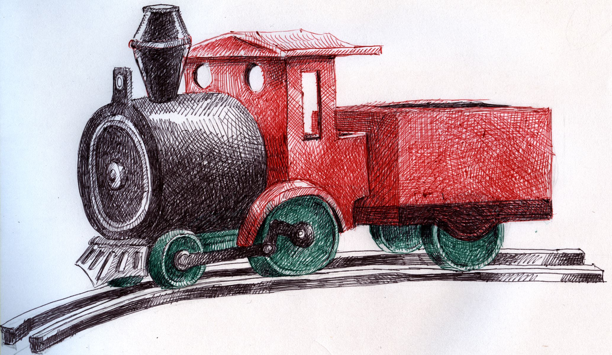 2068x1200 Toy Train Picture, By Roon For Childrens Toys Drawing Contest - Toy Train Sketch