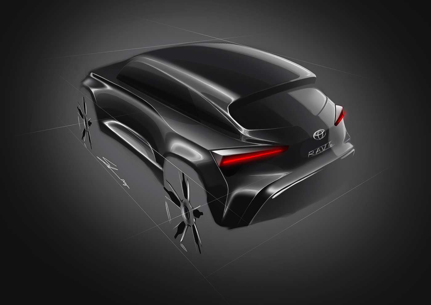 1400x990 Free Sketch Toyota Lexus On Behance - Toyota Sketch