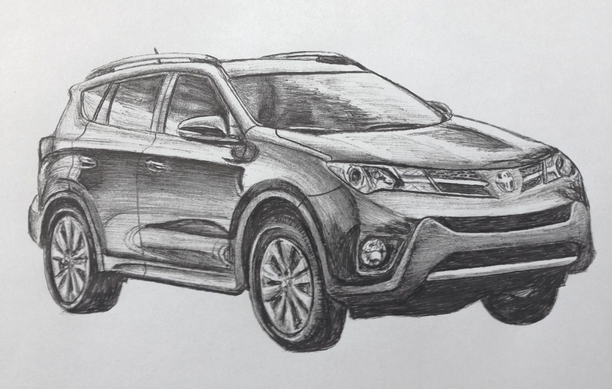 2000x1273 Toyota Drawing, Pencil, Sketch, Colorful, Realistic Art Images - Toyota Sketch