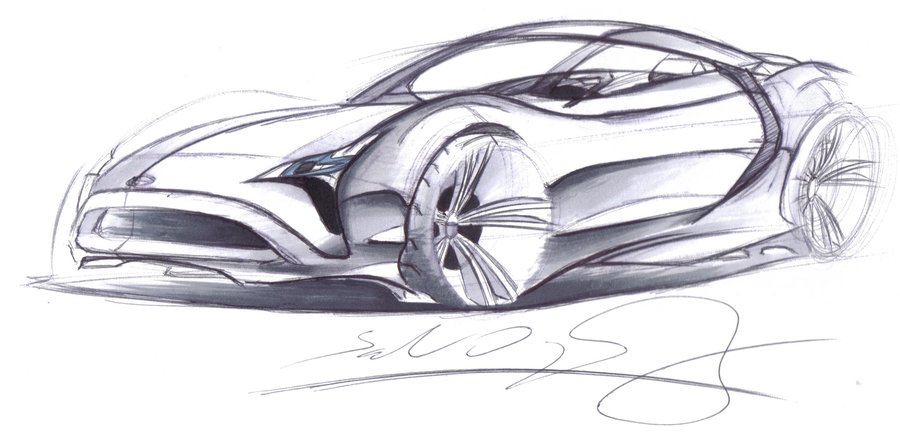 900x436 Toyota Sportscar Sketch By Dyrborgdesign - Toyota Sketch