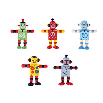 355x355 Monkeyjack 5pieces Wooden Walnut Puppets Joint Robot - Toys Sketch