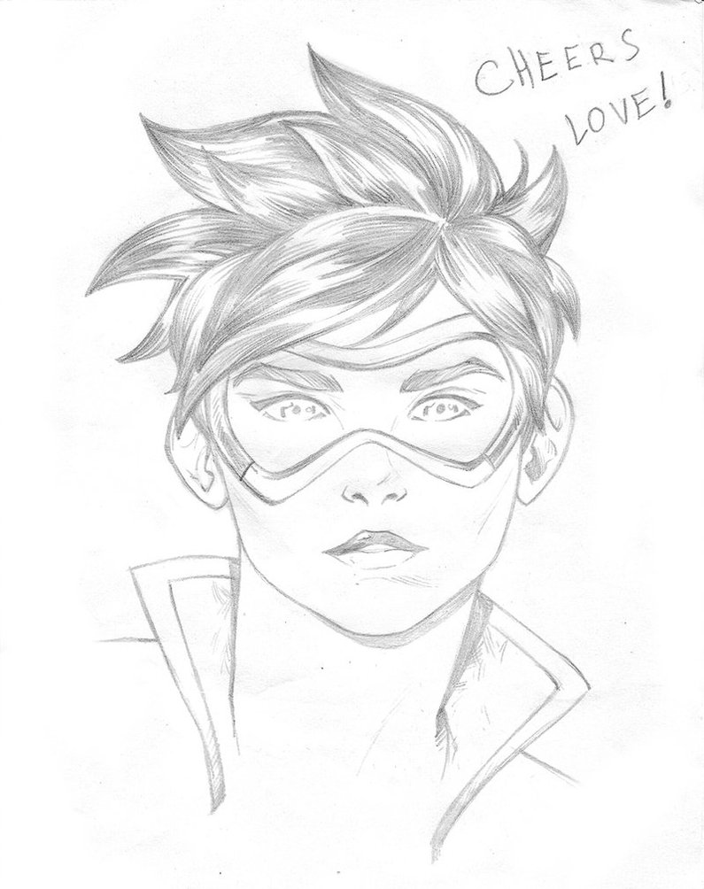 795x1004 Overwatch - Tracer Sketch