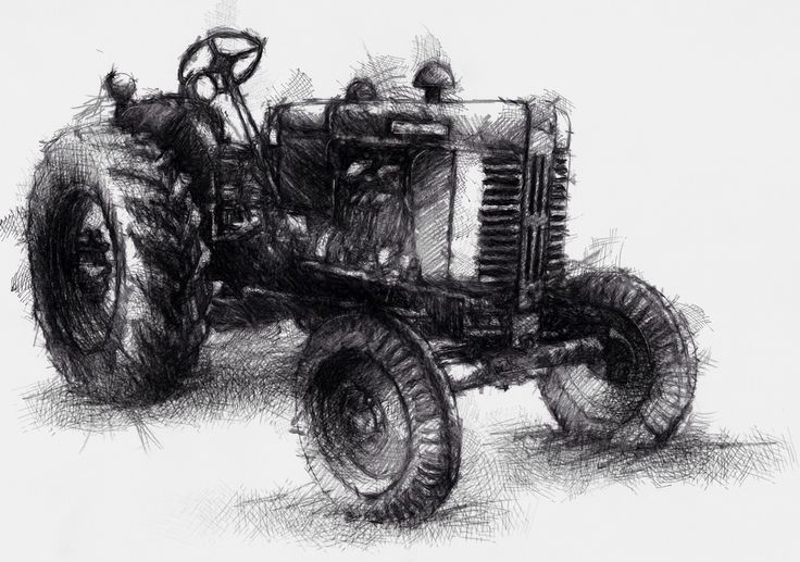 736x517 Drawn Tractor Sketch - Tractor Sketch